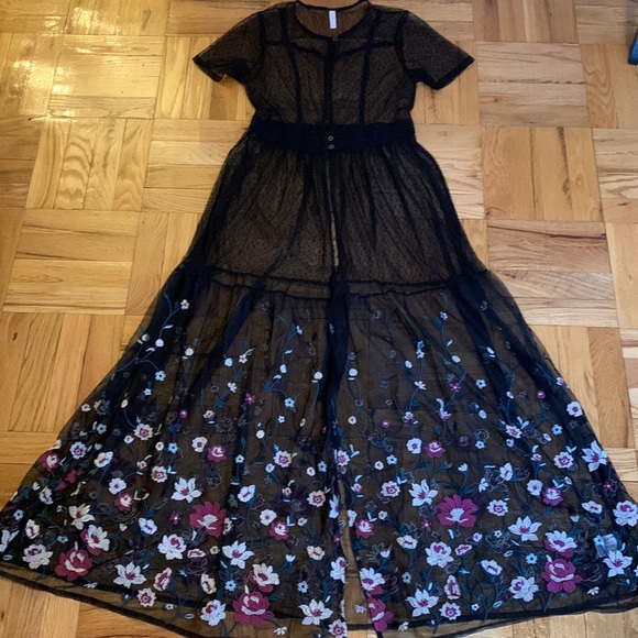 Xhilaration Dresses & Skirts - 💜PRICE DROPPED NWOT 2PC Sheer Maxi Duster & Slip